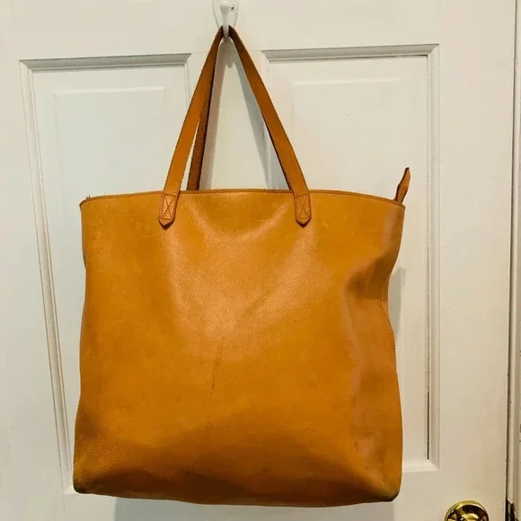 Madewell Brown Leather Zip-top Transport Tote Bag XL size - Picture 5 of 16